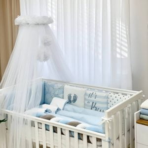 komplet posteljnine geometrija modra 1 1