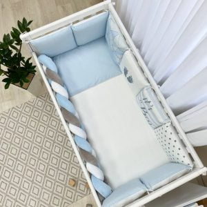 komplet posteljnine geometrija modra 10