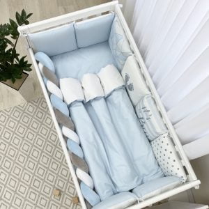 komplet posteljnine geometrija modra 16