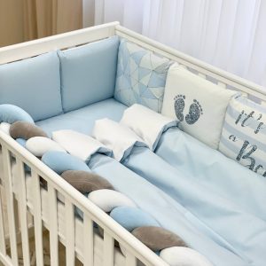 komplet posteljnine geometrija modra 2 1