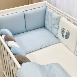 komplet posteljnine geometrija modra 4 1