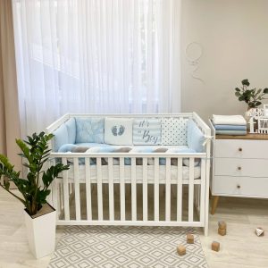 komplet posteljnine geometrija modra 8 1