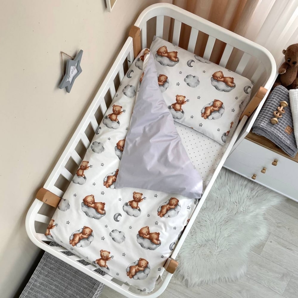 3-delni komplet posteljnine Teddy siv 2 komplet posteljnine 3
