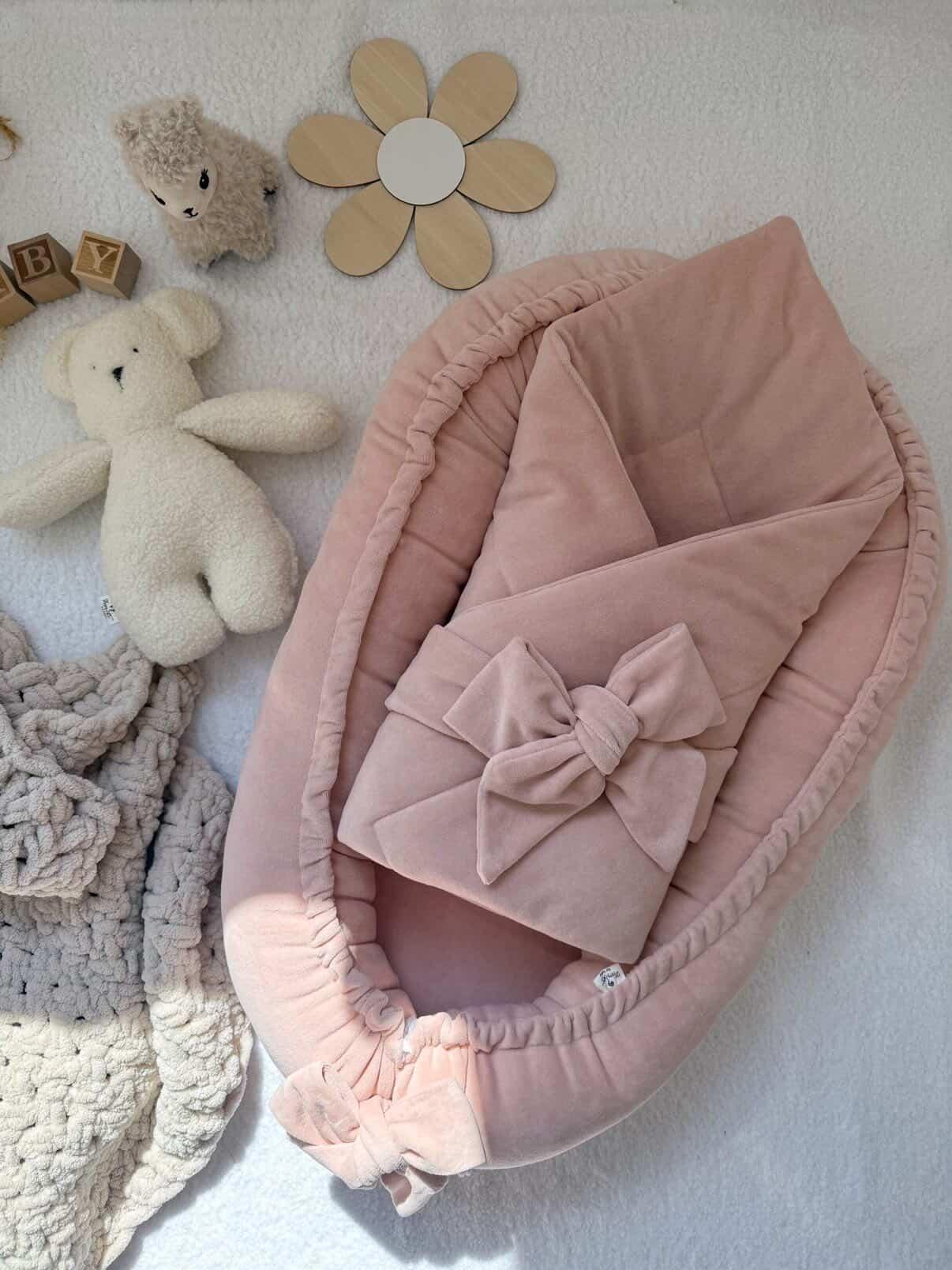 Gnezdece "Velur" puder roza 3 Gnezdece "Velur" puder roza