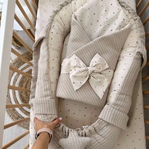 Gnezdece "Dreamland" bež, srčki