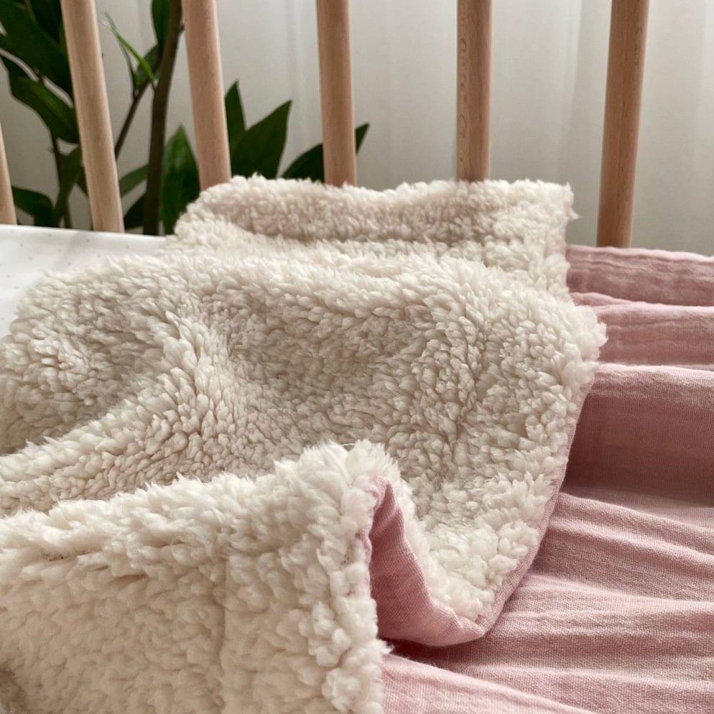 Muslin dekica podložena "Teddy" puder roza 3 dekica muslin teddy 12