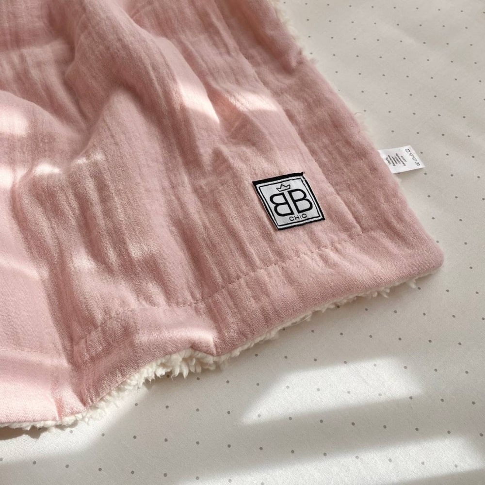 Muslin dekica podložena "Teddy" puder roza 4 dekica muslin teddy 13