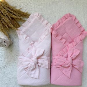 Odejica muslin s trakom, roza 7 odejica muslin 10 1