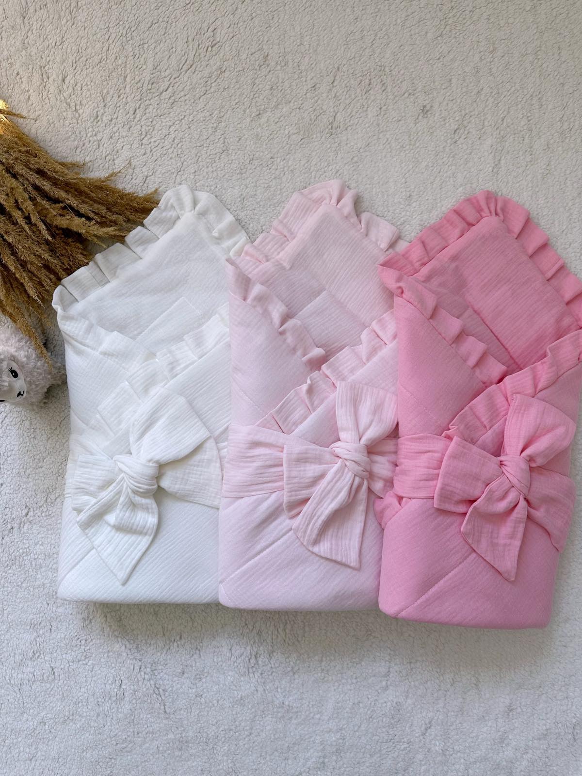 Odejica muslin s trakom, roza 5 odejica muslin 9 1