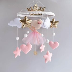 Vrtiljak za posteljico "Balerina" roza