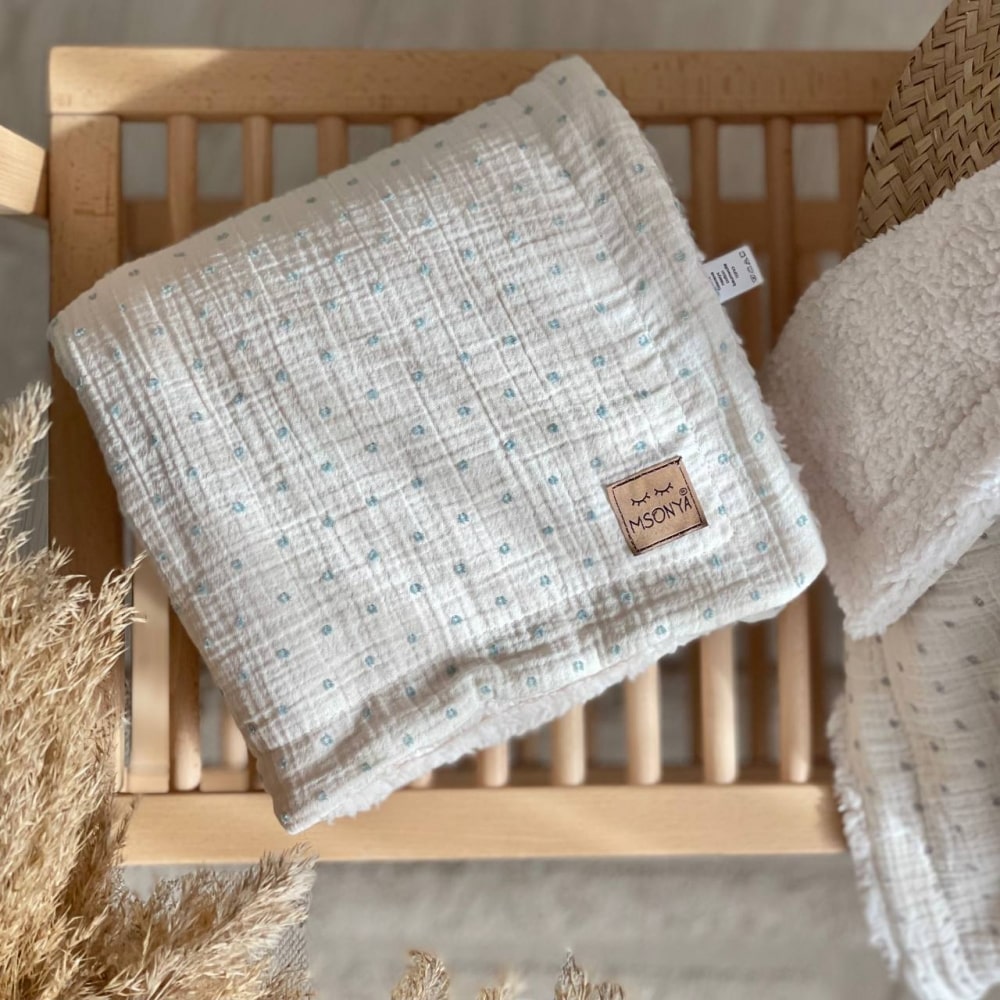 Muslin dekica podložena "Teddy" pika meta 5 dekica muslin teddy 4 2
