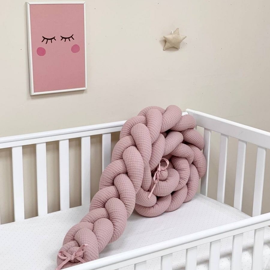 Kitka za posteljico vafel 230 cm puder roza 2 Kitka vafel 230 cm puder roza