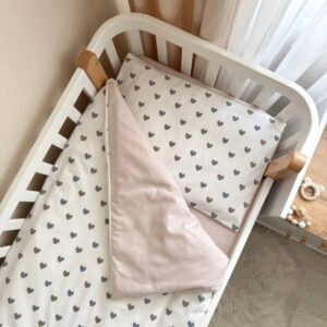 3-delni komplet posteljnine flanela "Srčki"