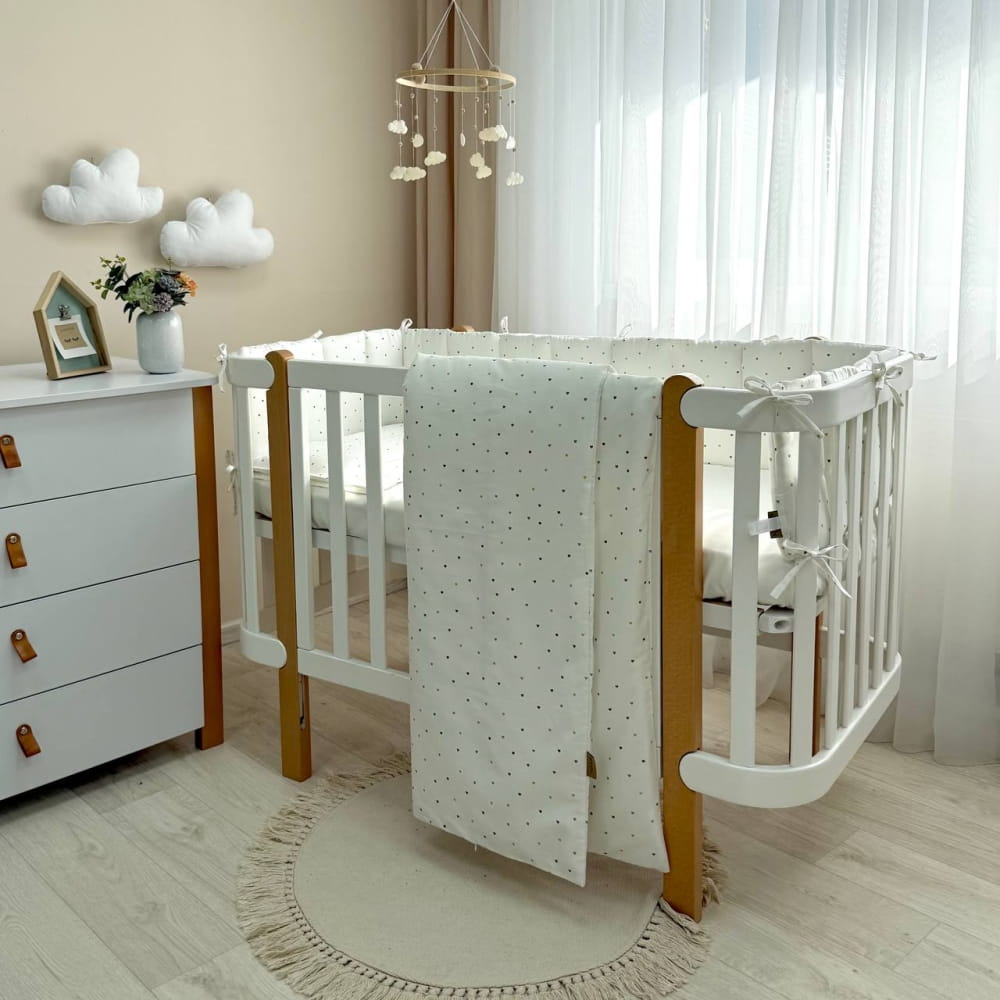6-delni komplet posteljnine Tiny Love SATEN mlečni srčki